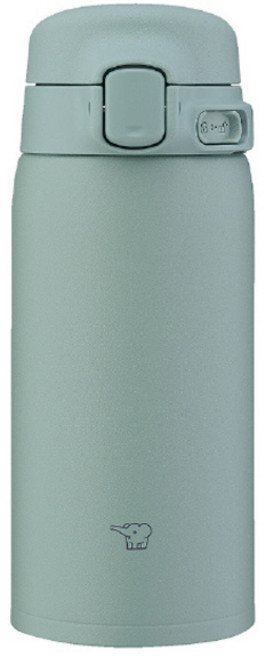 ZOJIRUSHI 象印 不鏽鋼馬克杯保溫保冷瓶 一鍵式 SU-BA36-GM, 寧靜綠, 360ml, 1個