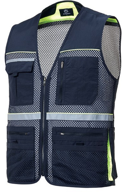 지벤 ZIBEN ZB-V1822 여름 안전복 작업복 조끼 메쉬(망사)원단 네이비