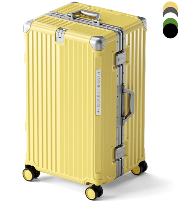 우위제 캐리어 대형 대용량 알루미늄 프레임 하드 여행용 튼튼한 캐리어 TSA락