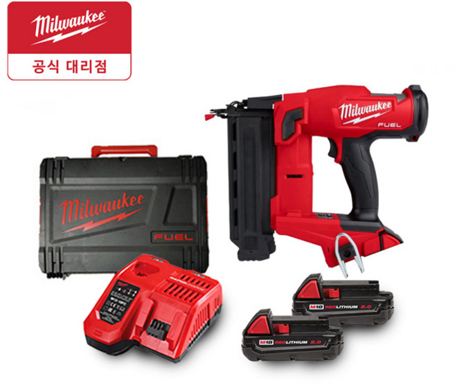 밀워키 M18 FN18GS-202X 충전 타카 네일러, 본품 + 배터리2개이상, 1개