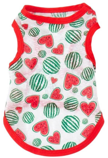 멍케어 강아지 해충방지 여름옷 진드기차단 민소매 여름옷 메쉬나시티, 1개, 레드하트수박