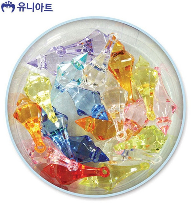 썬캐쳐 모빌 목걸이 펜던트 만들기 물방울 크리스탈 아크릴 비즈 혼합 1통 공예 재료