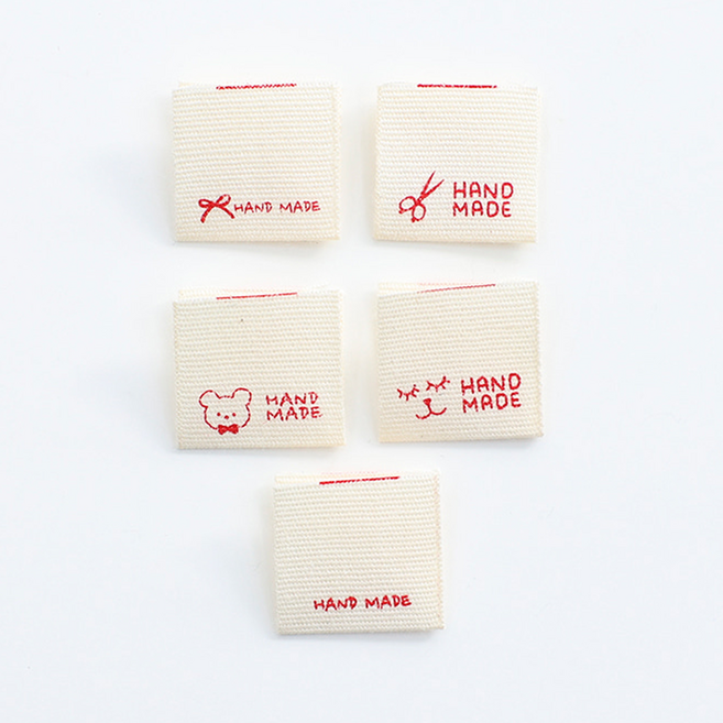 릴리패브릭 핸드메이드 라벨 레드, 10개, 고양이코
