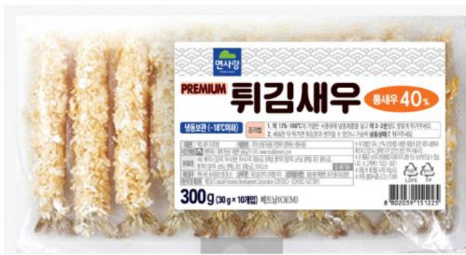 프리미엄 새우튀김 면사랑 냉동, 1개, 300g