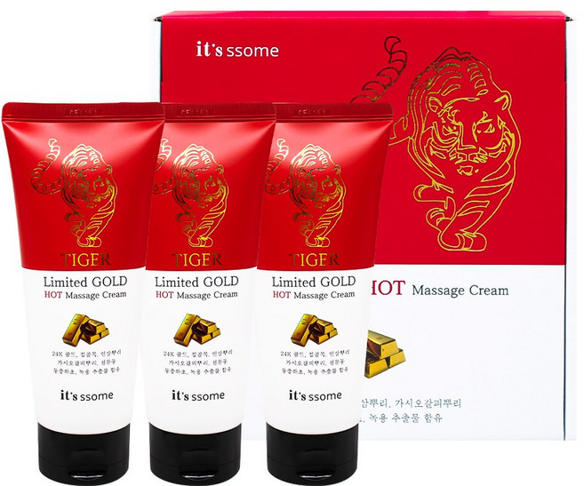 잇썸 리미티드 골드 호랑이 핫 마사지 크림 120ml (3개입), 1개, 360g