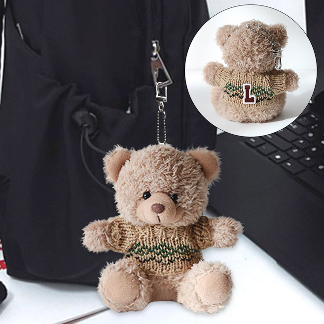 프랜베이 백참 가방 곰돌이 인형 키링, 브라운L