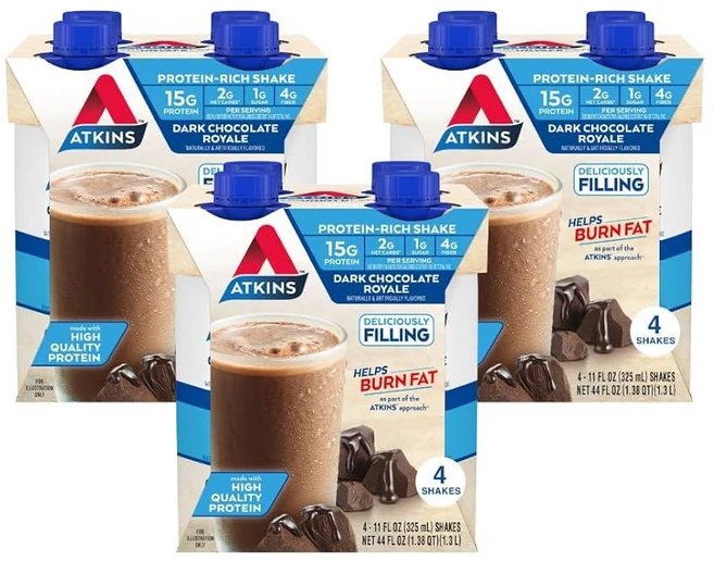 앳킨스 리얼 크림 초콜릿 캐러멜 프로틴 리치 쉐이크 325ml 12팩, 다크 초콜릿 - 쿠팡