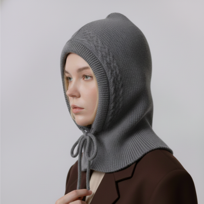 CALM 니트 오버사이즈 바라클라바, Cloud Gray, CCBCA001_릴렉스핏, 1개