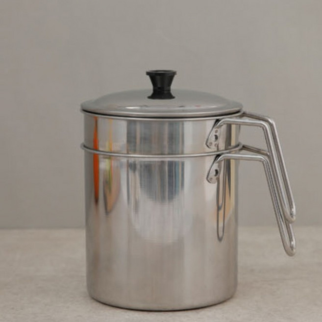 키친프리 물빠짐 스텐 음식물 쓰레기통 2L 분리형 14X13.5X20.5cm