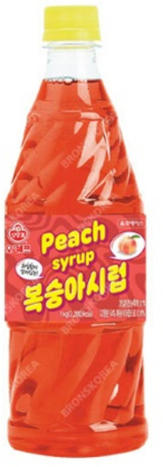 오뚜기 시럽 슬러시원액 복숭아시럽 1kg 1병, 1개, 10kg
