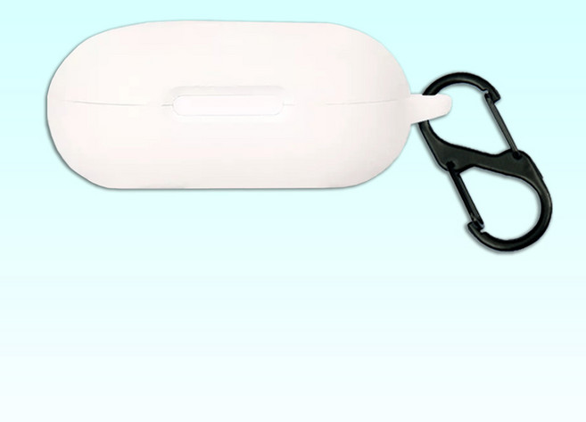 GRAYCO 앤커 사운드코어 스페이스 A40 전용 일체형 실리콘 컬러 케이스 + 카라비너, WHITE, 1개