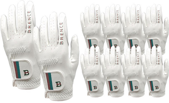 브렌스 핑거라인 반양피 남자여성 골프장갑 8장+2장더, 10개