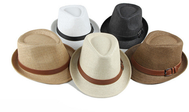밀짚 페도라 남자 패션 썬캡 모자 빈티지 신사
