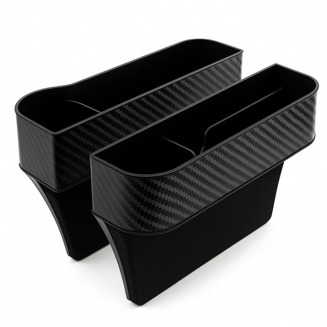 TheLife 자동차 콘솔 옆 틈새 수납함 좌우 1세트, 블랙, 1개