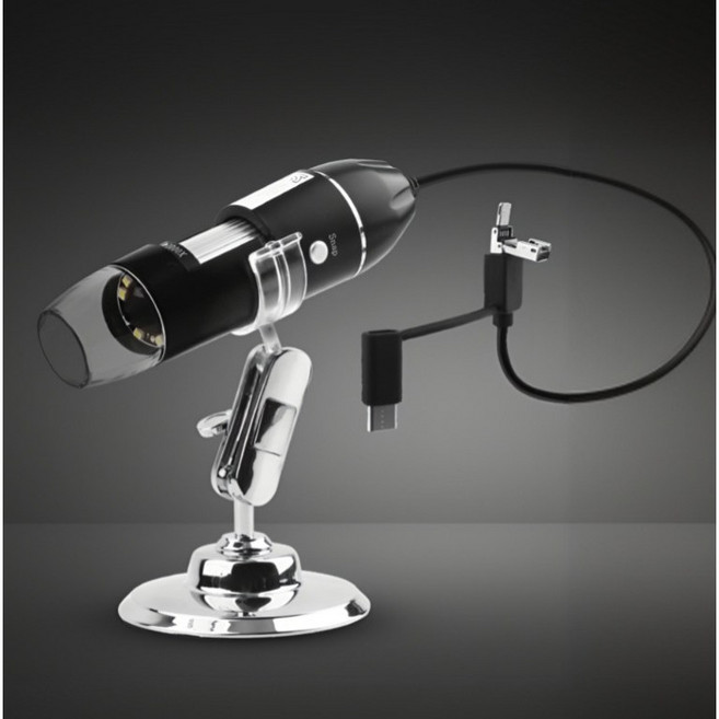 USB 현미경 1600배 전자 디지털 스마트폰 두피카메라 3IN1 C타입 전자현미경, 1개, 1600배율