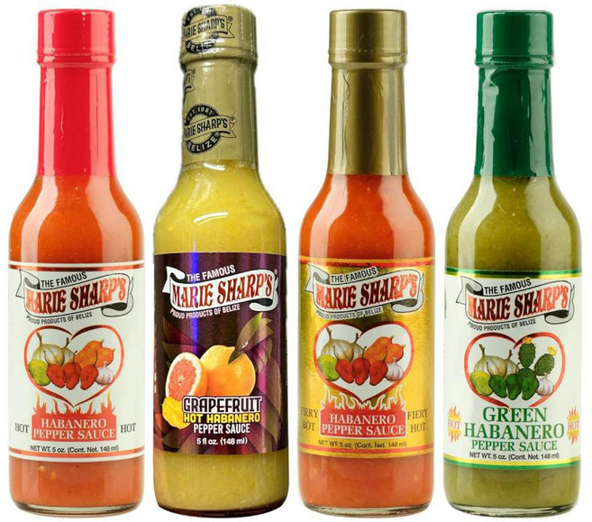 Marie Sharp's 마리 샤프즈 하바네로 페퍼 4종류 버라이어티팩, 1개, 148ml