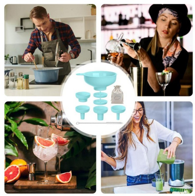 1pcs 요리 통조림 깔때기 분리형 주둥이 및 스트레이너가있는 넓은 입 깔때기 넓고 일반 항아리를 채우기위, 01 CN, 1개