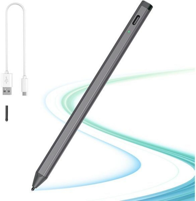 스마트 펜 터치펜 펜슬 패드 크롬북용 TiMOVO USI 스타일러스 4096 컨트롤이 가능한 2.0 액티브 디지털 HP x360 레노버 아이디어패드 듀엣요가 ASUS 플립 C4, Gray, 1개