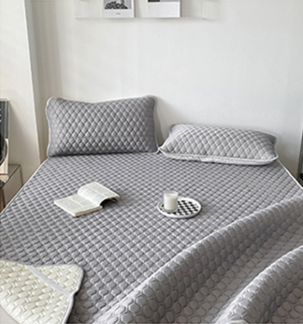 라텍스 냉감패드 (베개커버 세트 포함), 그레이