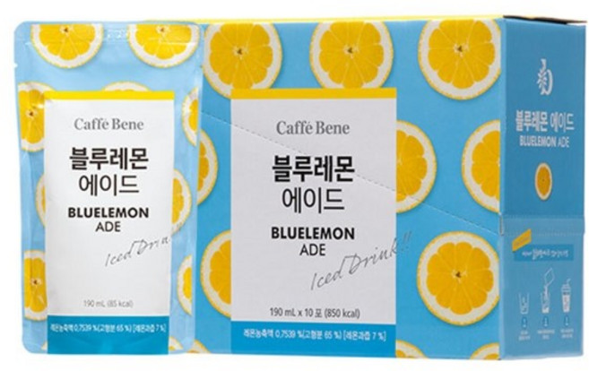 카페베네 블루레몬에이드, 190ml, 10개