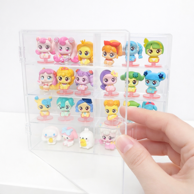 피키베어 아크릴도어 분할 초미니 피규어 가챠 보관함 케이스, 1개