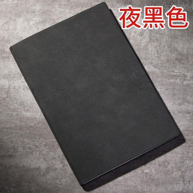 商務簡約硬皮筆記本 A5 超厚記事本 復古韓版日記本, 1本, A5羊巴黑色單本64張128頁,拍二得四2本2支筆, 黑色
