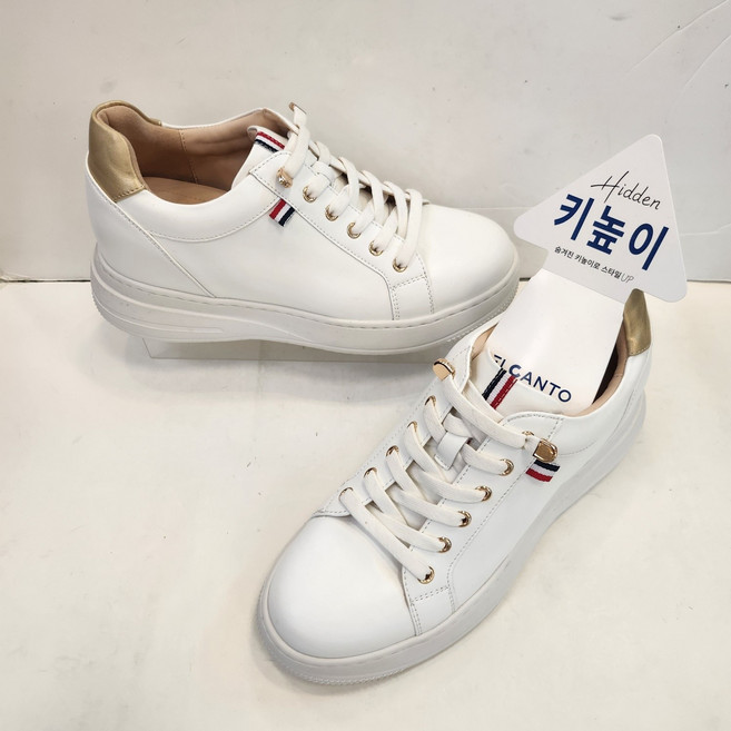 엘칸토 [키높이][베스트] 여성 양가죽 키높이 밴딩 스니커즈(굽 5센치//속굽 포함 7센치)..속굽 2센치 경사가 완만한 편한 키높이..예쁜 키높이 패션 운동화