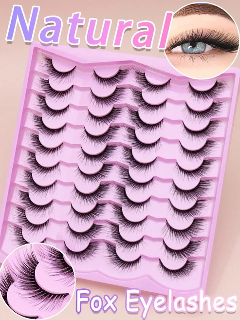 쿠쿠스토어 3D 가짜 속눈썹 밍크 두꺼운 자연 부드러운 확장 cils 극적인 볼륨 긴 메이크업, 10 20Pairs-XX1