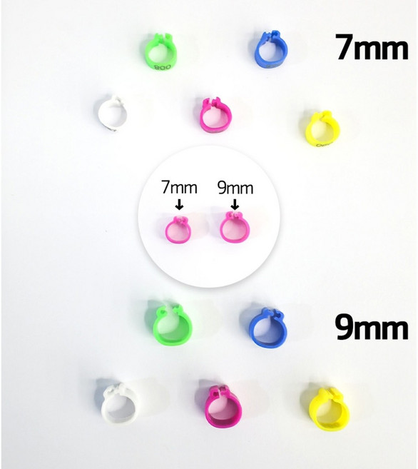 앵무새 플라스틱 안전 발목링 7mm 9mm 모란 왕관 코뉴어 퀘이커, 7mm(사랑.모란.왕관.코뉴어), 1개