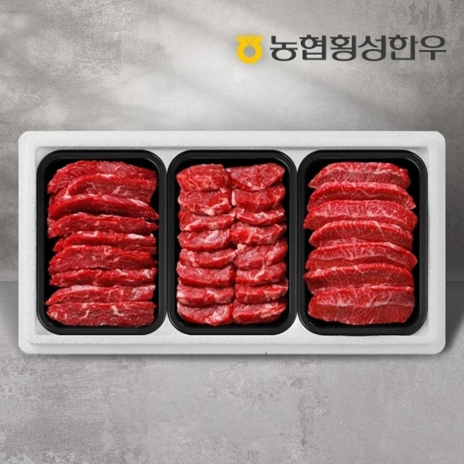 기타 [농협횡성한우] 1등급 명품특선세트 6호 1.2kg (특수부위 400g x 3팩), 1박스
