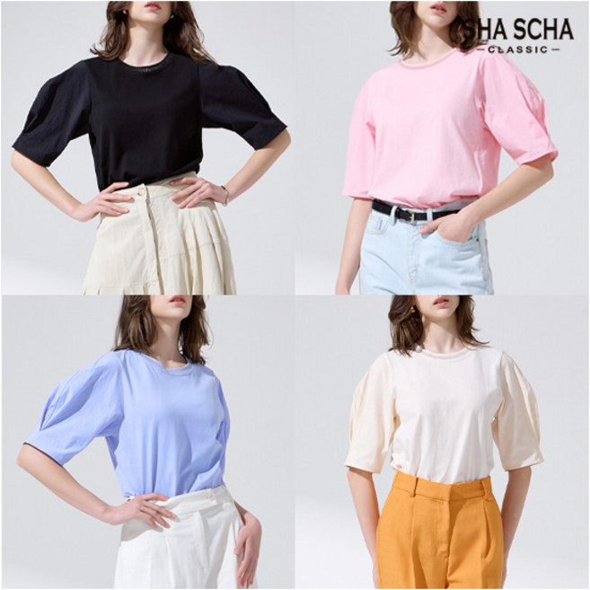 [샤샤] [홈쇼핑인기] 튤립 슬리브 티블라우스 1종