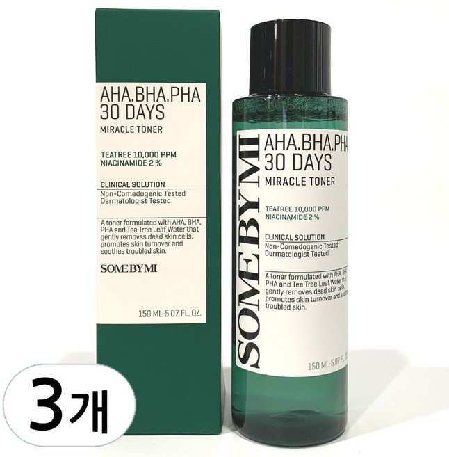 썸바이미 아하 바하 파하 30 데이즈 미라클 토너, 150ml, 3개