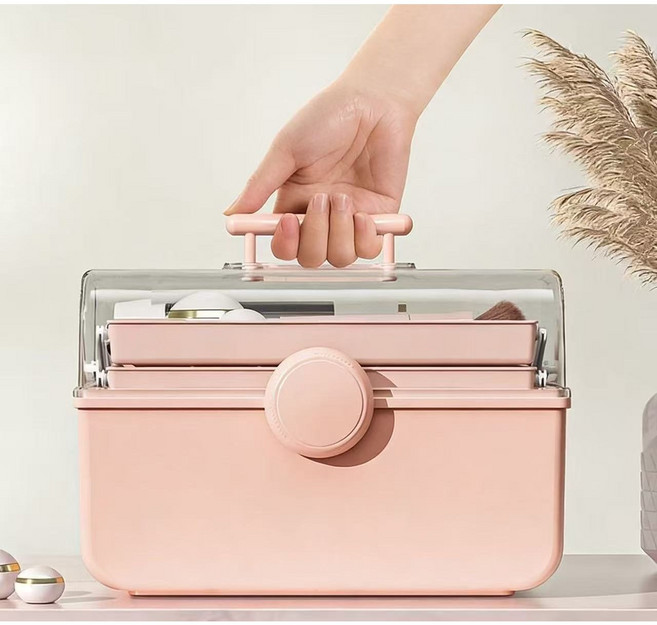 플라스틱 방진 휴대용 대용량 화장품 보관함, 30개, 흰색