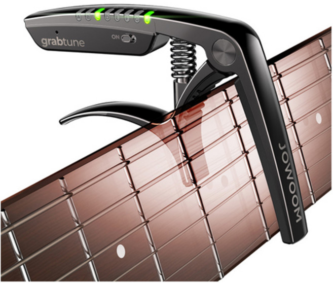 조움 그랩튠 카포형 튜너 우쿨렐레 튜너기 통기타 튜닝기 조율기, 블랙, 1개