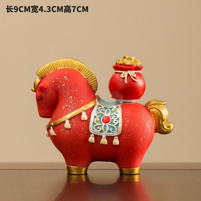馬上有錢 招財擺件 創意工藝品裝飾, 【紅色】馬上有【福袋】