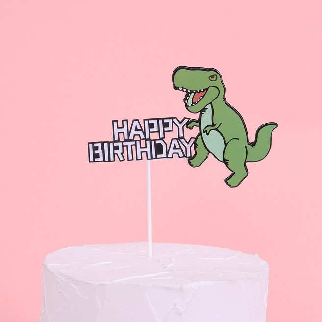 생일토퍼 공룡 케이크토퍼 토퍼제작 케이크픽, 생일토퍼(공룡)