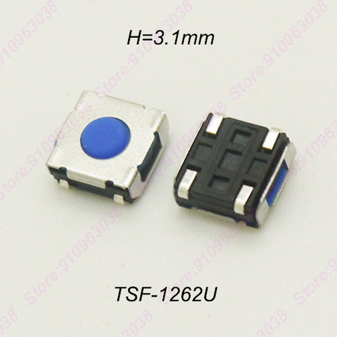 30PCS 6.2X6.2mm H 3.13.54.35.0mm 순간 촉각 택트 스위치 실리콘 젤 푸시 버튼 고무 헤드 키 스위치, H 3.1mm U Type