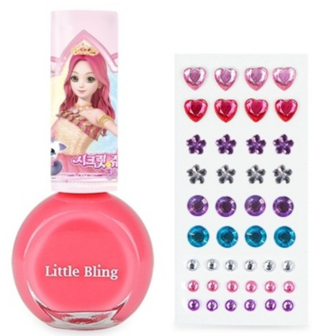 Little Bling Secret Jouju 星女神珠寶美甲套組, Date Pink, 1組