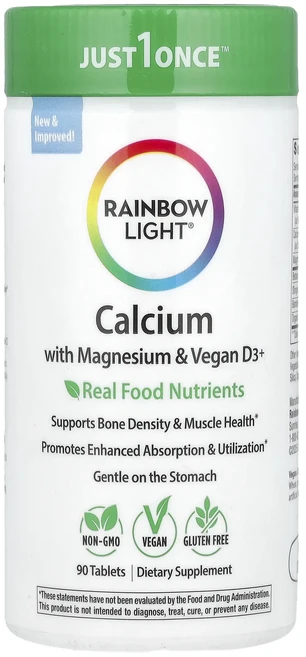 Rainbow Light 마그네슘 및 비타민D3+ 함유 칼슘 90정, RainbowLight마그네슘및비타민D3함유칼슘90정, 1개 - 쿠팡