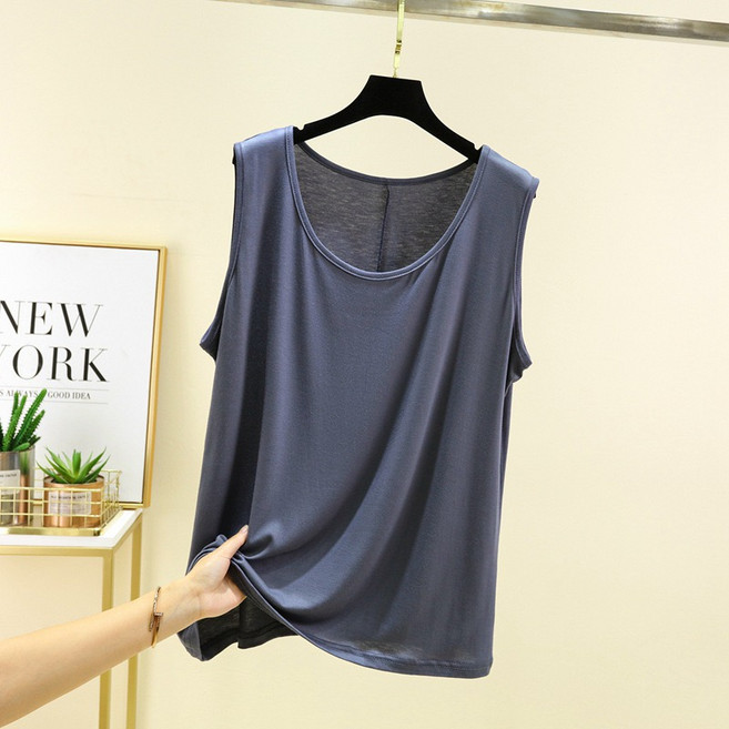 여성 모달 라운드넥 민소매 티셔츠