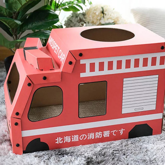 우유박스 고양이그립 고양이집 발톱신기 종이박스 집집 고양이집 차종 고양이발톱판 고양이완구, 자동차, 1개