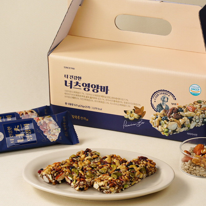 김규흔 한과 더 건강한 너츠 영양바 25개입, 25개, 25g