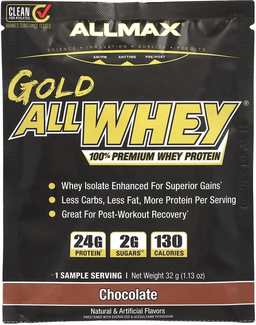ALLMAX (올맥스) AllWhey Gold 100 유청 단백질 + 프리미엄 분리 초콜릿, 32g, 1개 - 쿠팡