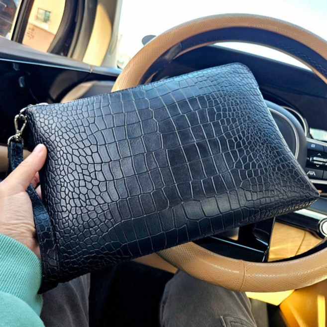 클러치의 정석 남성 여성 수제 파우치 손가방 천연소가죽 악어문양 국내제작 퀄리티로 보답드리겠습니다