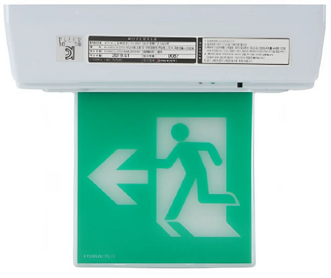 JG방재 (정품) 국산 현대방재 COMENS 고휘도 LED 천장형 유도등 좌측형 한방향 좌방 (단면형) 유효점등시간 60분 AC220V, 1개