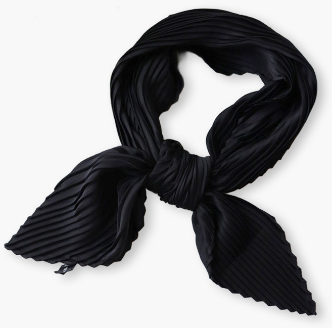 메리앤유 코디 필수 실키 소재 플리츠 주름 쁘띠 미니 스카프