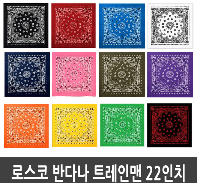 로스코 22인치 트레인맨 반다나 페이즐리