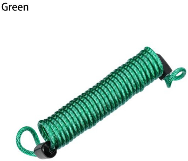 자전거 오토바이 스쿠터 알람 디스크 잠금 장치 보안 용수철 알림 케이블 150cm, green, 1개