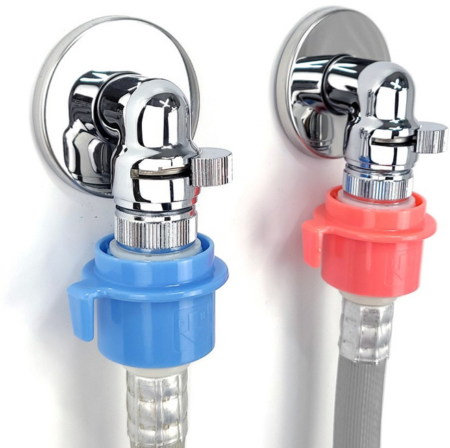 슬림수전 일체형 세트 납작수전 세탁기 베란다 세탁실 수도꼭지 교체, 슬림수전 일체형 실버 2p, 1개