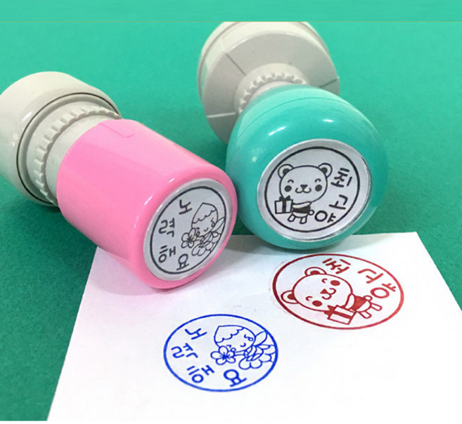 주문제작 2원형칭찬스탬프칭찬판세트 신학기준비물 유치원 학교준비물 확인도장 알림도장, 02.핑크, 06.블루